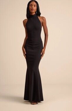 Lulus Sihana Black Halter Mermaid Maxi Dress - Size S
